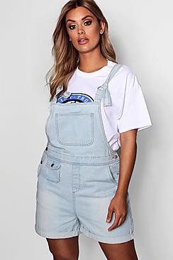 Boohoo Plus Tily D-ring Tie Shoulder Dungaree Short