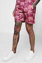 Boohoo Elephant Tribal Print Co-ord Jersey Mid Length Shorts