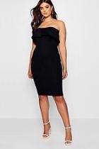 Boohoo Plus Isla Bandeau Button Down Midi Dress