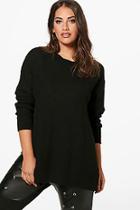 Boohoo Plus Side Split Moss Stitch Jumper