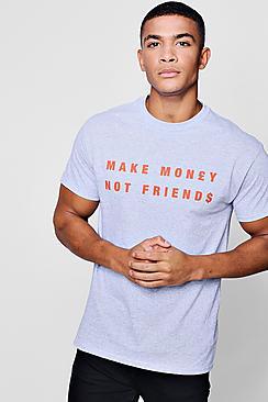 Boohoo Make Money Slogan Print T-shirt