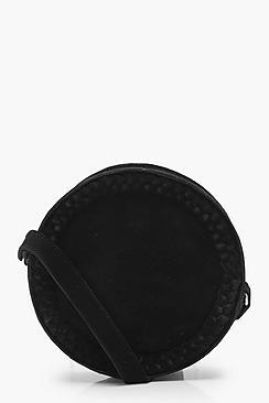 Boohoo Jessica Real Suede Round Cross Body