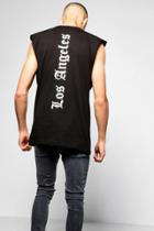 Boohoo 'la' Longline Sleeveless T-shirt Black