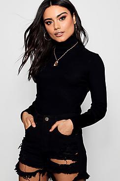 Boohoo Ribbed Roll Neck Jumper