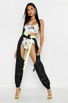 Boohoo Buckle Strap Detail Cut Out Chap Trousers