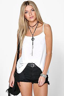 Boohoo Amy Deep Rib Swing Cami
