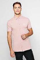 Boohoo Short Sleeved Muscle Fit Shirt With Bm Logo