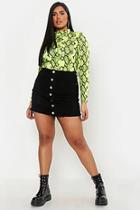 Boohoo Plus Distressed Button Detail Skirt