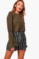 Boohoo Kerry Frill Sleeve Blouse