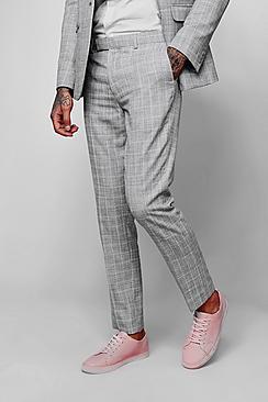 Boohoo Textured Check Skinny Fit Suit Trouser