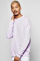 Boohoo Oversized Velour Sweatshirt Lilac