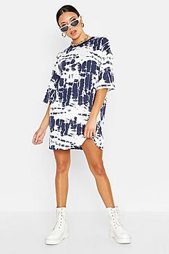 Boohoo Tie Dye T-shirt Dress