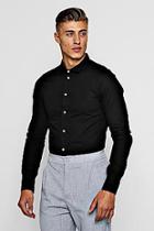 Boohoo Slim Fit Long Sleeve Shirt With Contrast Buttons