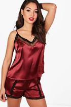 Boohoo Suzie Spot Mesh & Lace Cami & Short Set