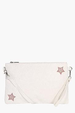 Boohoo Hannah Glitter Star Clutch