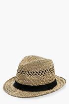 Boohoo Kate Gros Grain Band Straw Trilby Hat