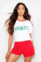 Boohoo 'sporty' Slogan Short Set