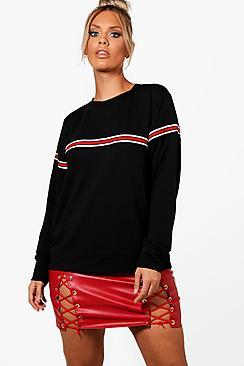 Boohoo Plus Jules Rib Trim Sweat Top