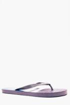 Boohoo Stripe Print Flip Flops Grey