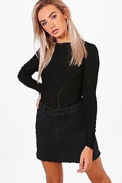 Boohoo Katie Rib Detail Jumper