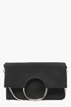 Boohoo Tammi Foldover Ring Clutch With Chain