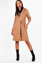 Boohoo Belted Wool Look Coat