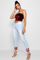 Boohoo Aztec Pom Pom Trim Jeans