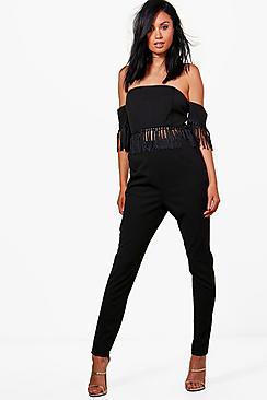 Boohoo Hanna Fringed Jumpsuit