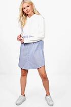 Boohoo Holly Stripe Shirt 2 In 1 Sweat Dress