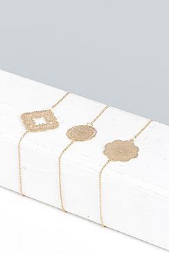 Boohoo Orla Filigree Pendant Bracelet Set