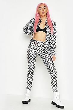 Boohoo Holographic Mermaid Print Leggings