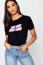 Boohoo Free Love Textured Slogan T-shirt