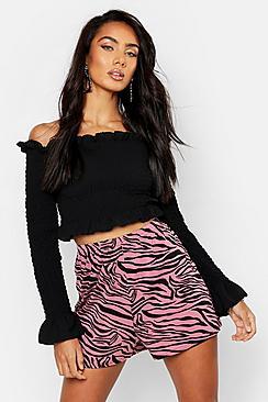 Boohoo Zebra Print Flippy Short