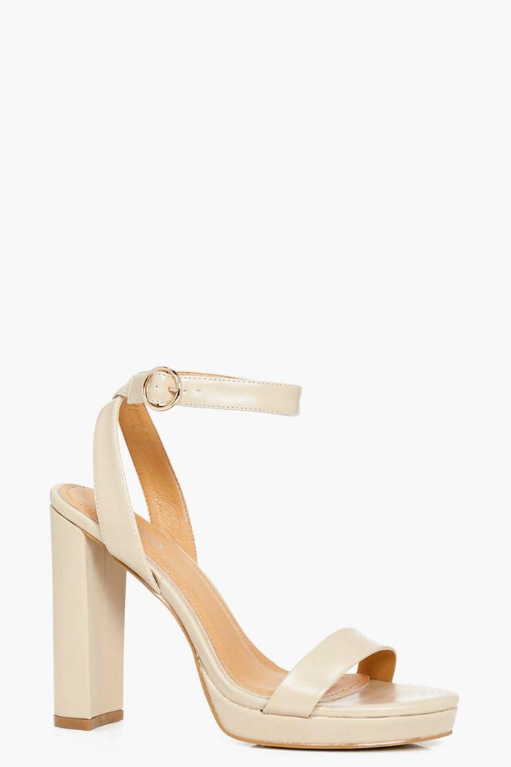 Boohoo Amelia 2 Part Platform Heel Nude