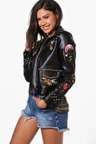 Boohoo Katie Boutique Studded Embroidered Jacket