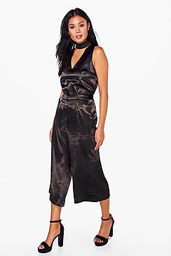 Boohoo Maisie Satin Crop Trouser