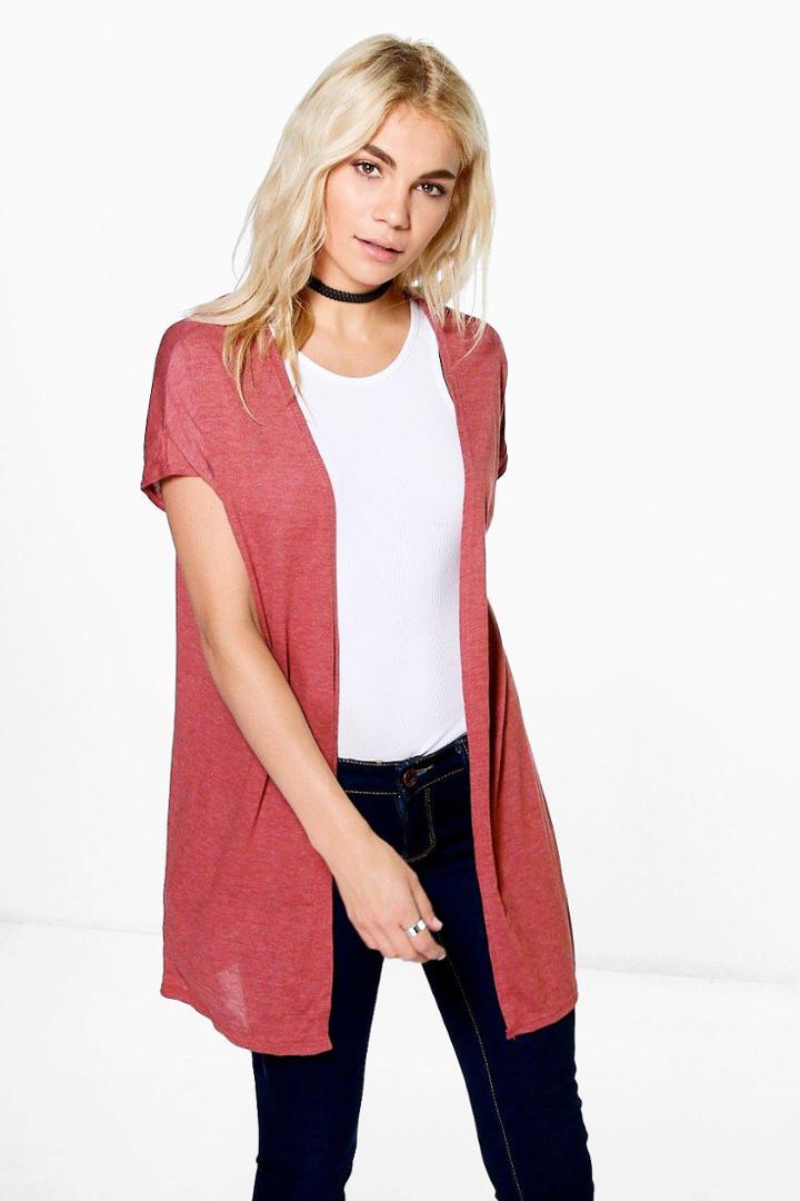 Boohoo Katherine Kimono Cardigan Rust