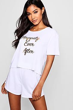 Boohoo Isabelle 'happily Ever After' Pj Short Set