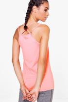 Boohoo Charlotte Fit Strappy Yoga Tank Top Pink