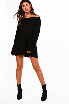 Boohoo Kimberley Off The Shoulder Shift Dress