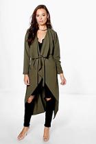 Boohoo Laila Shawl Collar Belted Duster