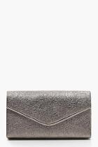 Boohoo Cracked Metallic Piping Clutch