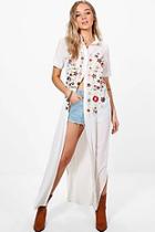 Boohoo Grace Boutique Full Embroidered Maxi Shirt