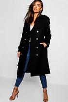 Boohoo Belted Wool Look Trench