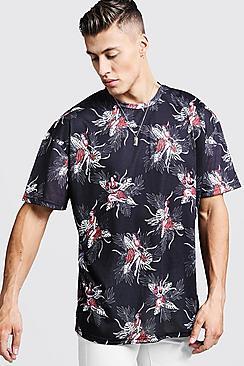 Boohoo Oversized Hawaiian Print T-shirt