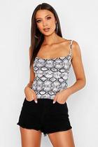 Boohoo Tall Snake Print Square Neck Strappy Cami