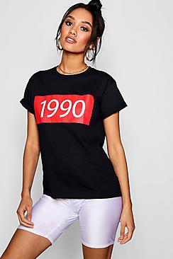 Boohoo Petite Hayley 1990 Slogan Tee