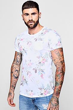 Boohoo Summer Floral Print T-shirt With Pocket