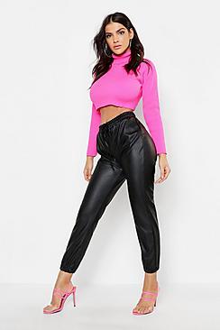 Boohoo Faux Leather Jogger