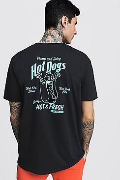 Boohoo Oversized Hot Dog Back Print T-shirt